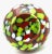 Gold Red, White, Green Splatter Colors, Pique Fleurs Vase with Grille For Sale - Image 8 of 9