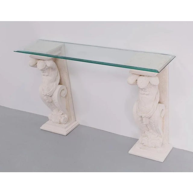 Greek Classic Cast Stone Console Table, 1970s For Sale - Image 11 of 11