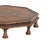 Vintage Indian Teakwood Bajot Table, the octagonal top centered with a brass medallion, and a red and yellow painted top...