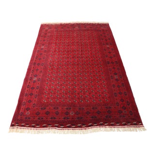 Bokhara Hand Knotted Geometric Wool Rug For Sale