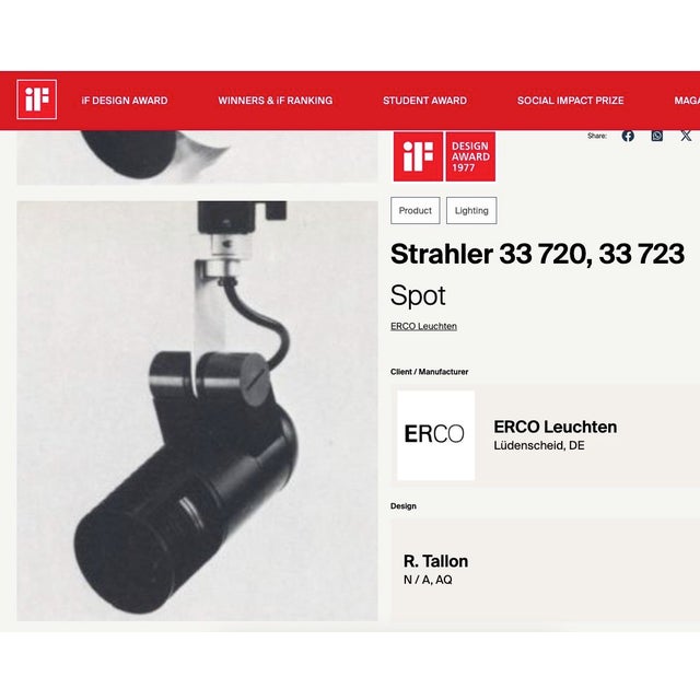 33 723 Track Spotlight by Roger Tallon for Erco, 1970s For Sale - Image 15 of 16