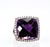 1980s Amethyst Ring 25 Carats with Diamond Border Size 7.5 For Sale In Los Angeles - Image 6 of 8