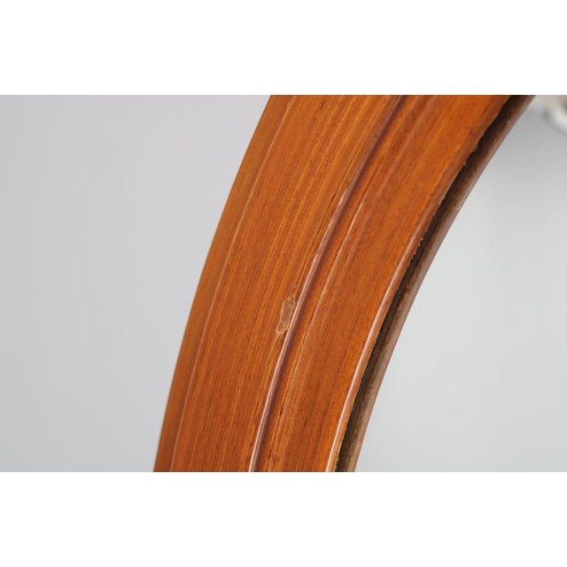 Brown Vintage Italian Oval Wooden Mirror, 1970s For Sale - Image 8 of 14