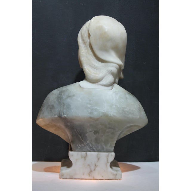 Giuseppi Bessi, Bust, 19th Century, Alabaster For Sale - Image 5 of 10