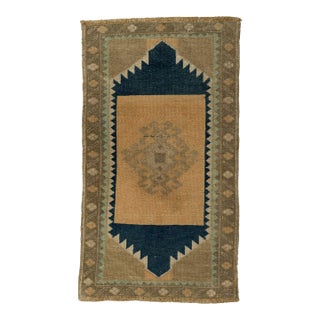 Turkish Mini Rug Oriental Hand Knotted Vintage Rug 1'6" x 2'9" #21219 For Sale