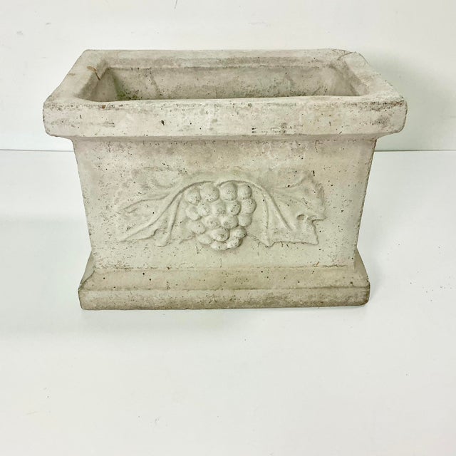 1989 Vintage Mediterranean Neoclassical Style Grape Cluster Reconstituted Stone Planter For Sale - Image 9 of 10