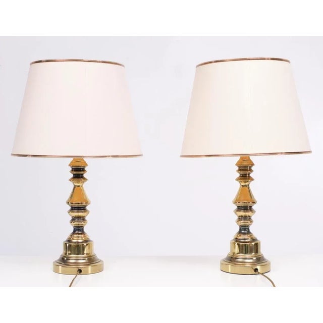 Hollywood Regency Brass Table Lamps, USA, 1970s, Set of 2 For Sale - Image 10 of 10