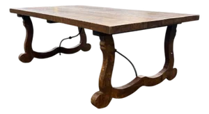 Vintage Solid Wood Trestle Dining Table