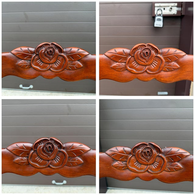 Auburn 1950s Willett Duncan Phyfe Solid Cherry Rose Medallion Dining Chairs - Set of 4 For Sale - Image 8 of 16