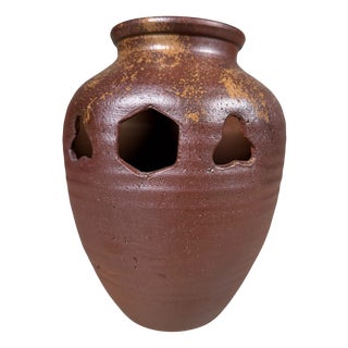 Japanese Bizen-Yaki Ikebana Vase in Traditional Stoneware, 1960s For Sale