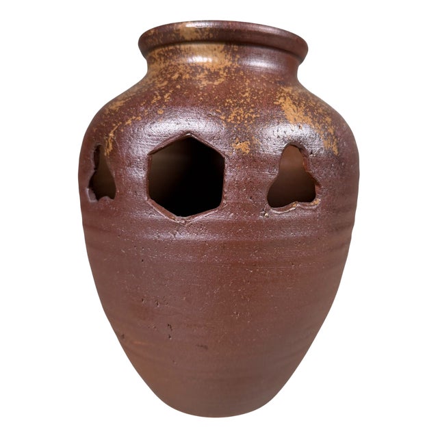 Japanese Bizen-Yaki Ikebana Vase in Traditional Stoneware, 1960s For Sale