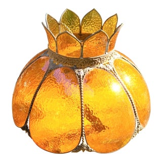 Antique Amber Glass Chandelier For Sale