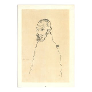 1960s Schiele Lithograph 39 Portrait of Franz Hauer Reproduction For Sale