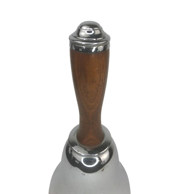 Mid-Century Modern Vintage Chrome and Wood Bell Form Cocktail Shaker For Sale - Image 3 of 7