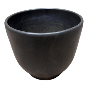 Gainey White Planter Mid Century Modern Satin Finish Egg Shape Black