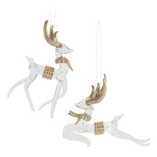 Glass Deer Ornaments (Set of 6) For Sale