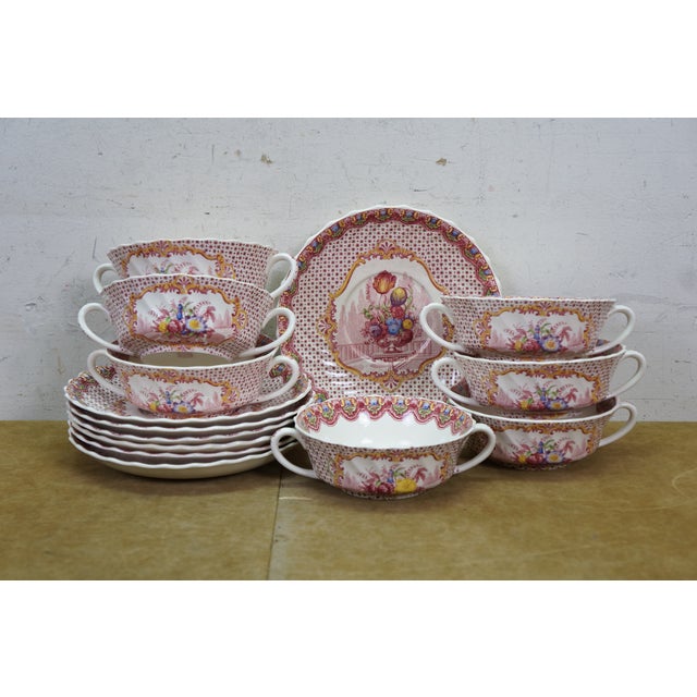 Copeland 1920s Victorian Copeland Spode Polychrome Transferware Dinner Service for 8 - 72 pcs For Sale - Image 4 of 18