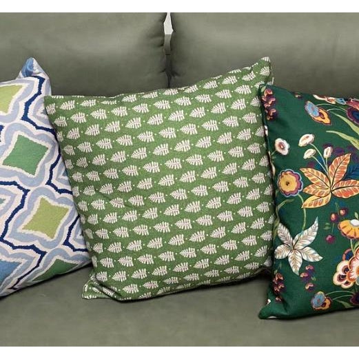 “Caledonia”Green 18-Inch Throw Pillow For Sale - Image 4 of 4