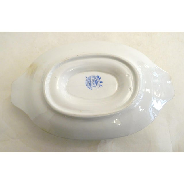 1920s Art Deco Earthenware Floral Decoration Gravy Boat by Boch Frères La Louvière, 1920 For Sale - Image 5 of 13