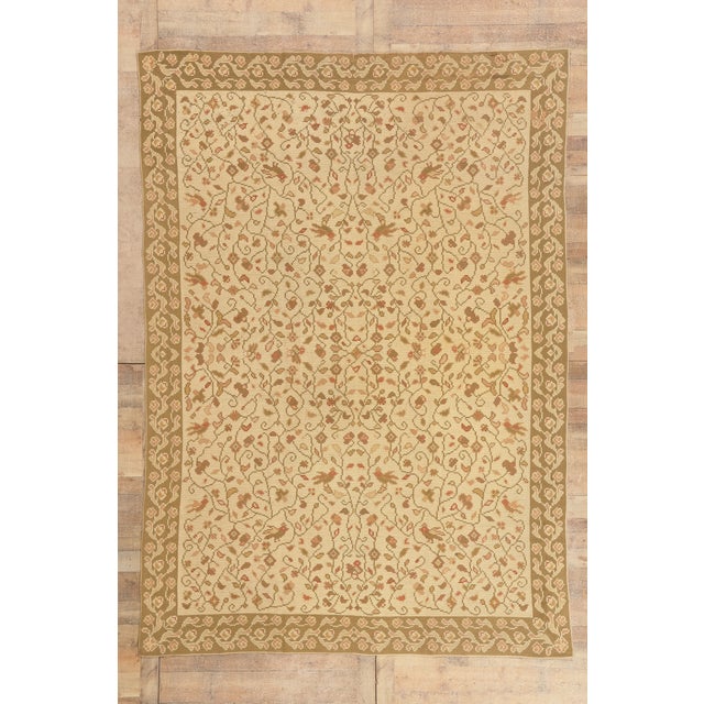 Antique Portuguese Needlepoint Arraiolos Rug, 07'11 X 11'02 For Sale - Image 10 of 10
