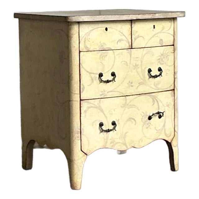 Vintage Italian Patina Hand Painted Chest For Sale