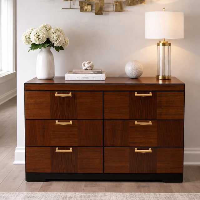 Mid-Century Modern Mid-Century Modern Brutalist Teak & Walnut 6-Drawer Dresser, 1960s For Sale - Image 3 of 10