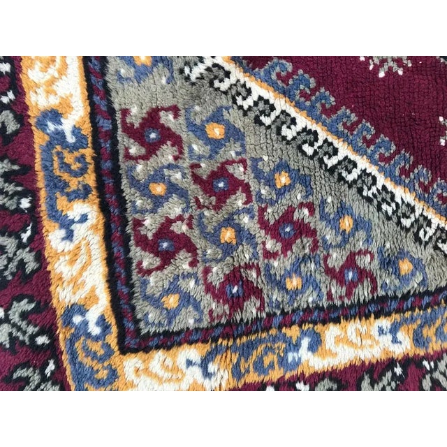 Rustic Small Vintage Tunisian Rug For Sale - Image 3 of 9