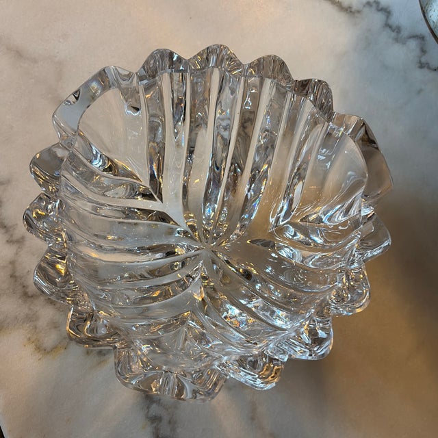 Orrefors Orrefors Isabella Crystal Bowl by Lars Hellsten, 8.5” Signed Scandinavian Modern Lead Crystal Centerpiece - New Condition For Sale - Image 4 of 12