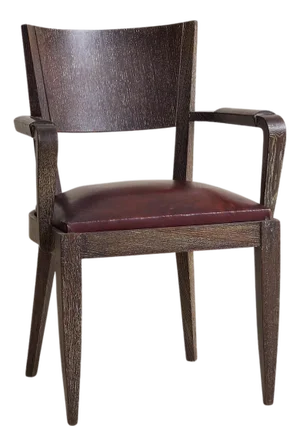 French Art Deco Cerused Oak Fauteuil Chair, 1940s - 2 Available