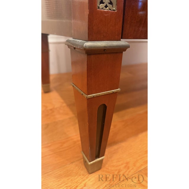 1981s John Widdicomb Grand Rapids Marble Top Regency Chest With Brass Lion Pulls For Sale - Image 16 of 18