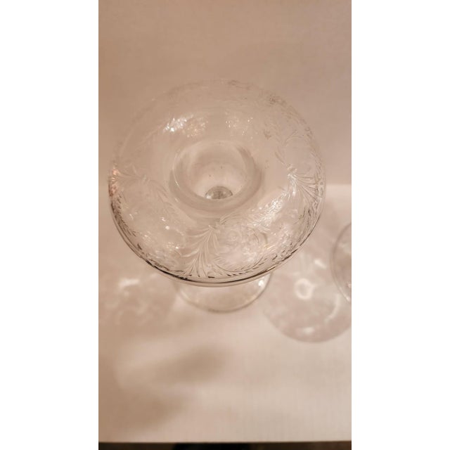 Pair of Early 20th Century Glass Candle Stick Centerpieces For Sale - Image 9 of 9