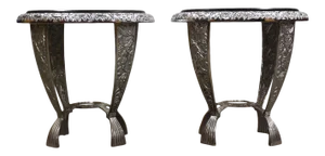 Seville Metal Art Studio End Tables- a Pair