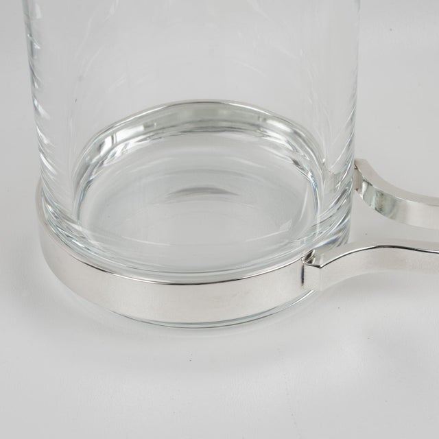 1990s Gorham Silver Plate and Glass Barware Martini Cocktail Pitcher For Sale - Image 5 of 14