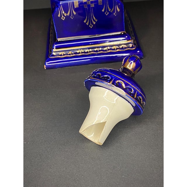Portrait Vase in Cobalt Blue and Gilt by Josef Strnact, 1890s For Sale - Image 10 of 11