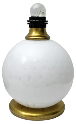 Mid-Century Brass and Murano Glass Table Lamps, 1970s, Set of 2