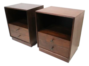 George Nelson Styled Walnut Nightstands for Ramseur