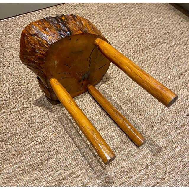 Vintage Sculptural Wood Stools, 1970s, Set of 2 For Sale - Image 12 of 13