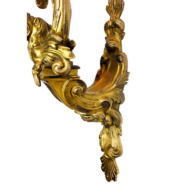 19th Century Louis XV Style Ormolu Two-Branch Wall-Lights After André-Charles Boulle - A Pair For Sale - Image 9 of 12