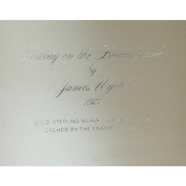 1975 "Skating on the Brandywine" Plate by James Wyeth "Sterling Silver" Franklin Mint For Sale - Image 9 of 12