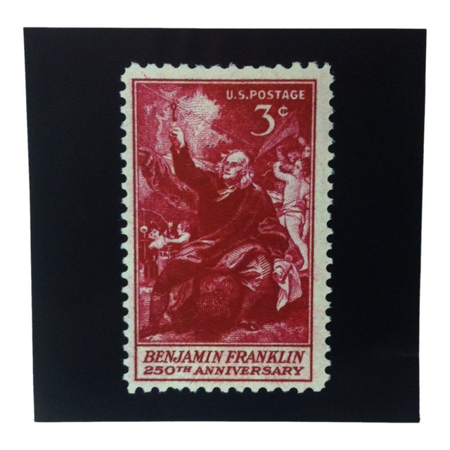 Circa 1980 "Benjamin Franklin 250th Anniversary 3 Cents" Print of a