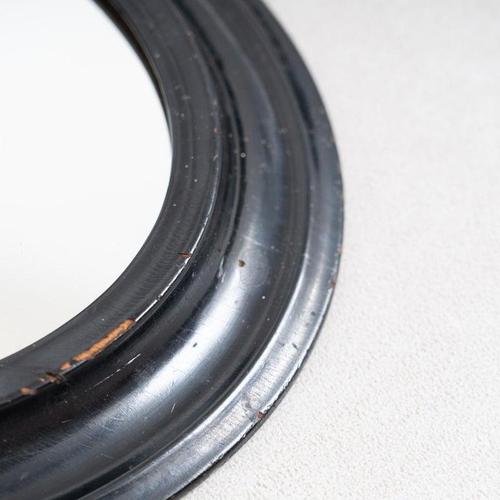 Early 20th Century Wall Mirror with Lacquered Black Oval Frame, 1940s For Sale - Image 6 of 16