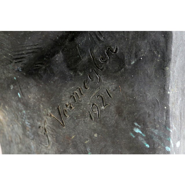 Frantz Vermeylen, Order of Knighthood Bust, 1921, Bronze For Sale - Image 4 of 15