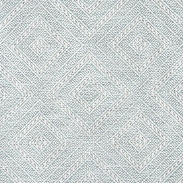 Schumacher Schumacher Tortola Indoor/Outdoor Fabric in Aqua For Sale - Image 4 of 4