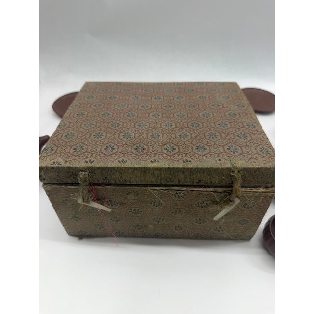Vintage Chinese Yixing Zisha Clay Teapot and Tea Set With Original Fitted Box - 10 pcs For Sale - Image 4 of 17