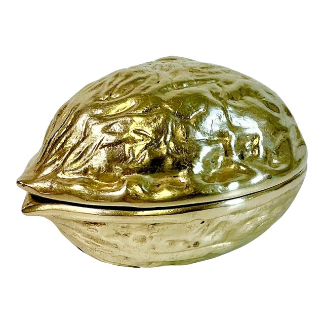 Mid-Century Italian Boho Chic Trompe L’Oeil Walnut Brass Nutcracker. For Sale