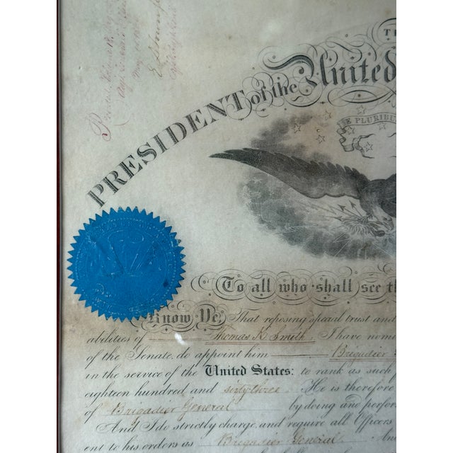 An extraordinary piece of history, this Civil War-era Brigadier General commission is signed by President Abraham Lincoln...