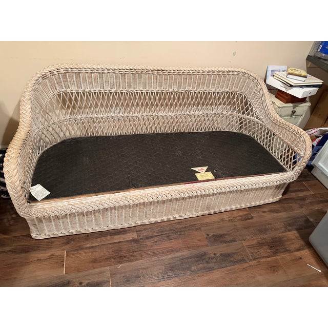 Vintage Coastal Henry Link Braided Rattan Couch and Loveseat For Sale - Image 9 of 14