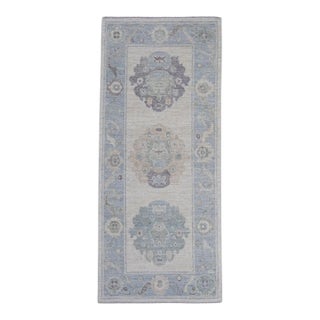 Turkish Oushak Rug 2'9" x 6'3" For Sale