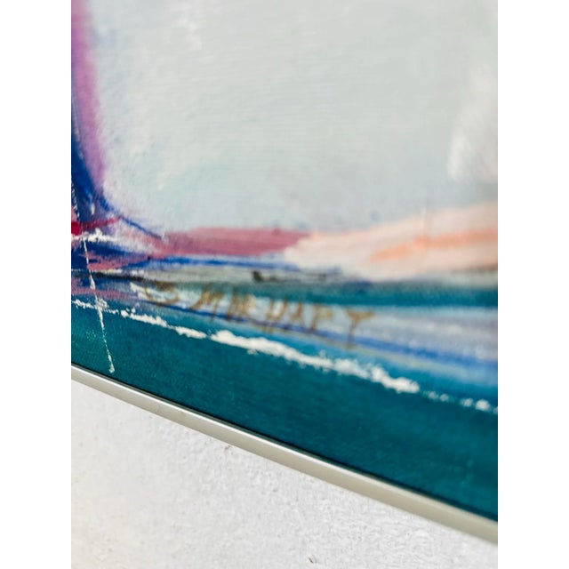 Vintage Colorful Abstract Painting For Sale In Charleston - Image 6 of 8