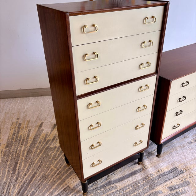 Mid-Century Modern G Plan Tola Mid Century Modern Tallboy & Dresser Set For Sale - Image 3 of 11